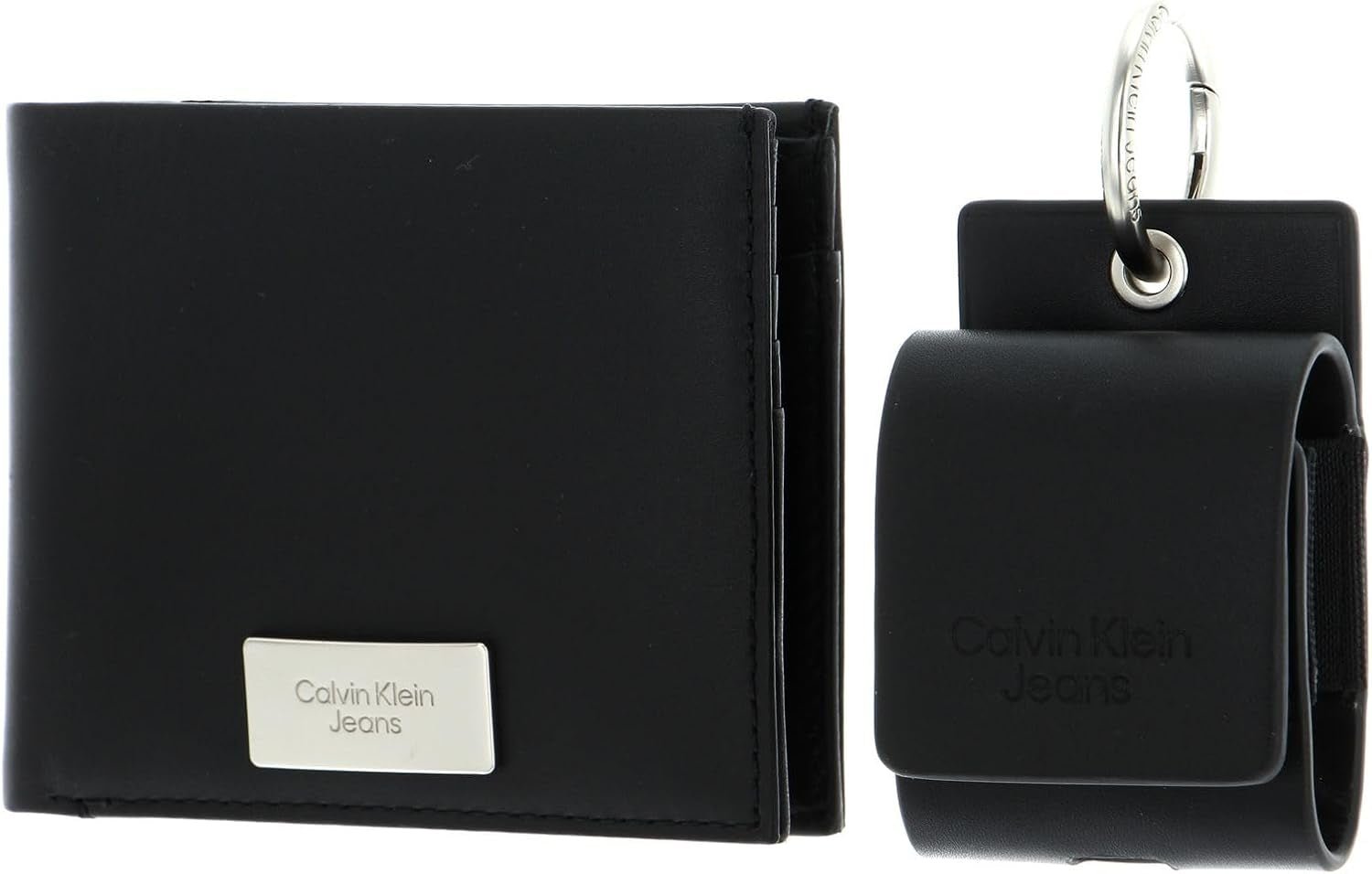 Calvin Klein Jeans Coffret cadeau pour homme avec portefeuille à deux volets et étui pour AirPods, noir (noir), taille unique Portefeuille pour homme Naty Shop Default Title