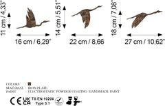 Ensemble d'accessoires muraux décoratifs en métal peint à la main (3 pièces) | Finition vieillie | Dimensions : 11x16cm, 14x22cm, 18x27cm | Art unique pour la décoration d'intérieur Statuettes et sculptures Naty Shop