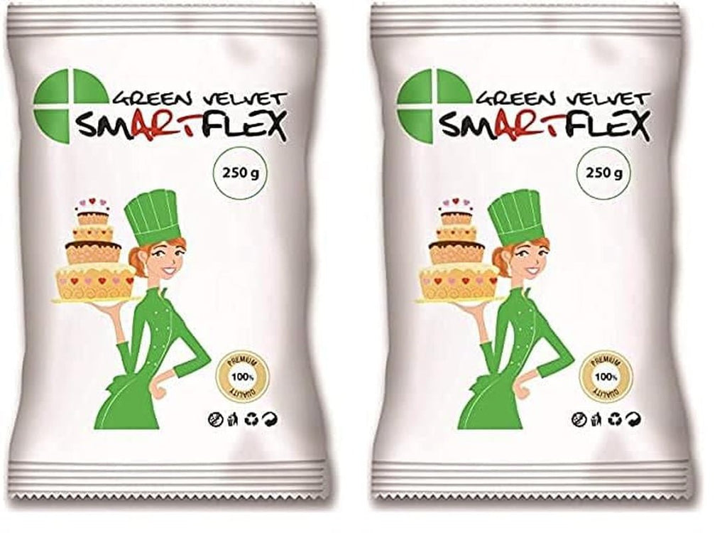 SmartFlex Fondant Green Velvet, 250 g (pachet de 2) Pasta de zahar Naty Shop Default Title