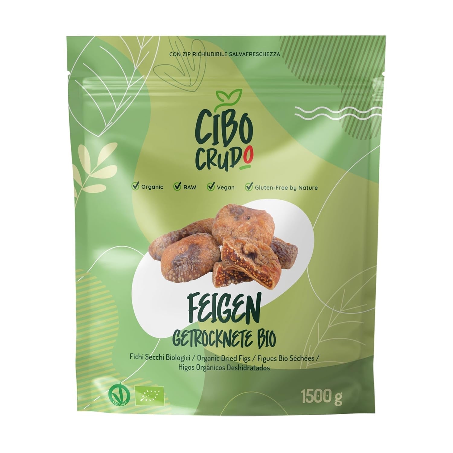 Figues séchées bio non sucrées - 250g. Figues turques séchées non sucrées. Produit naturel de haute qualité. Figues séchées biologiques. Naty Shop produits déshydratés 1,5 kg (1 paquet)