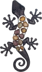 Applique murale en métal lézard tons terre 60 x 30 x 1,5 cm, colorée, standard Statuettes et sculptures Naty Shop Titre par défaut