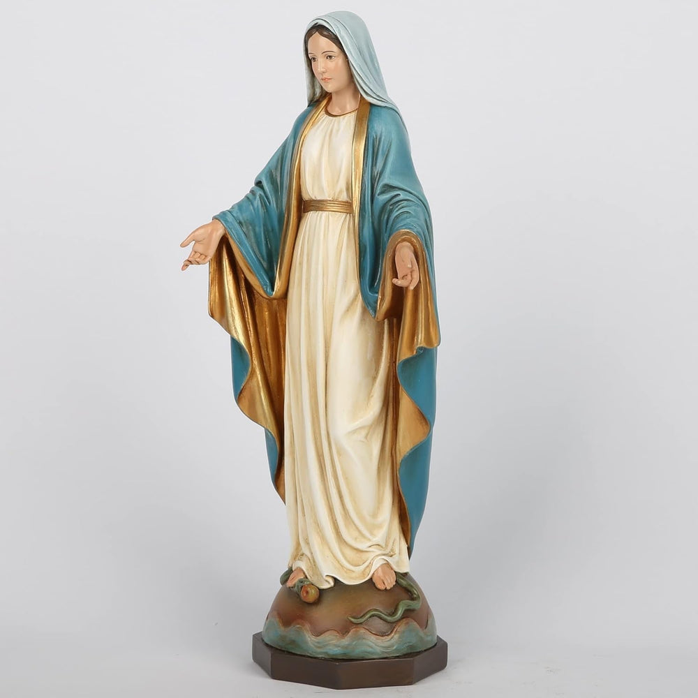 Statue catholique de Notre-Dame de Grâce de la Colombie-Britannique, figurine d'autel de la Vierge Marie, cadeau religieux pour la mère catholique, décoration de la maison, hauteur 34,3 cm, peinte à la main par Buildclassic (élégant) Naty Shop Statues et sculptures