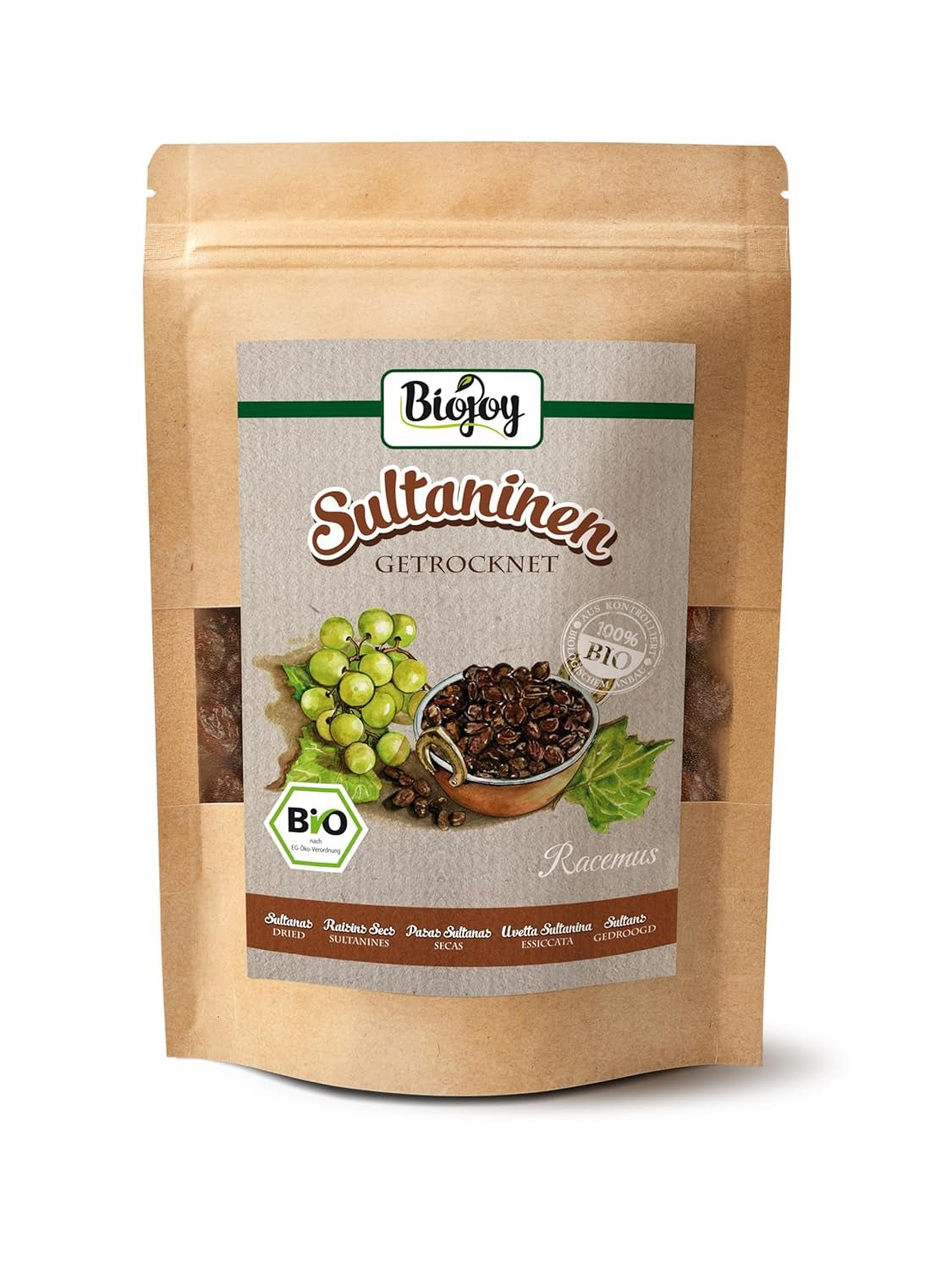 Biojoy raisins secs (500 g), séchés et non sulfurés Naty Shop produits déshydratés 250 G