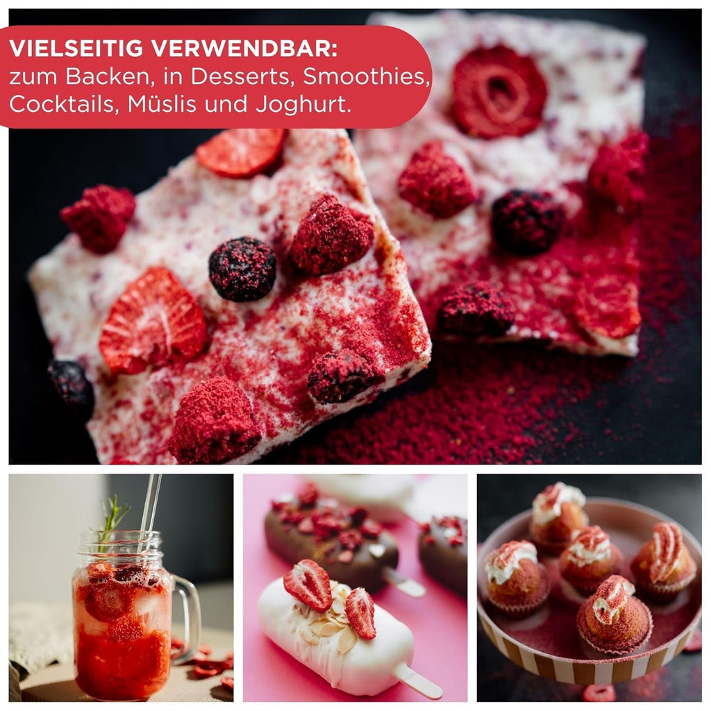 Summmer căpșuni liofilizate - pachet de 5 - fără zahăr, 100% naturale, delicioase gustări crocante pentru copii și adulți, ideale pentru cereale și cutii de prânz (55g) Produse deshidratate Naty Shop