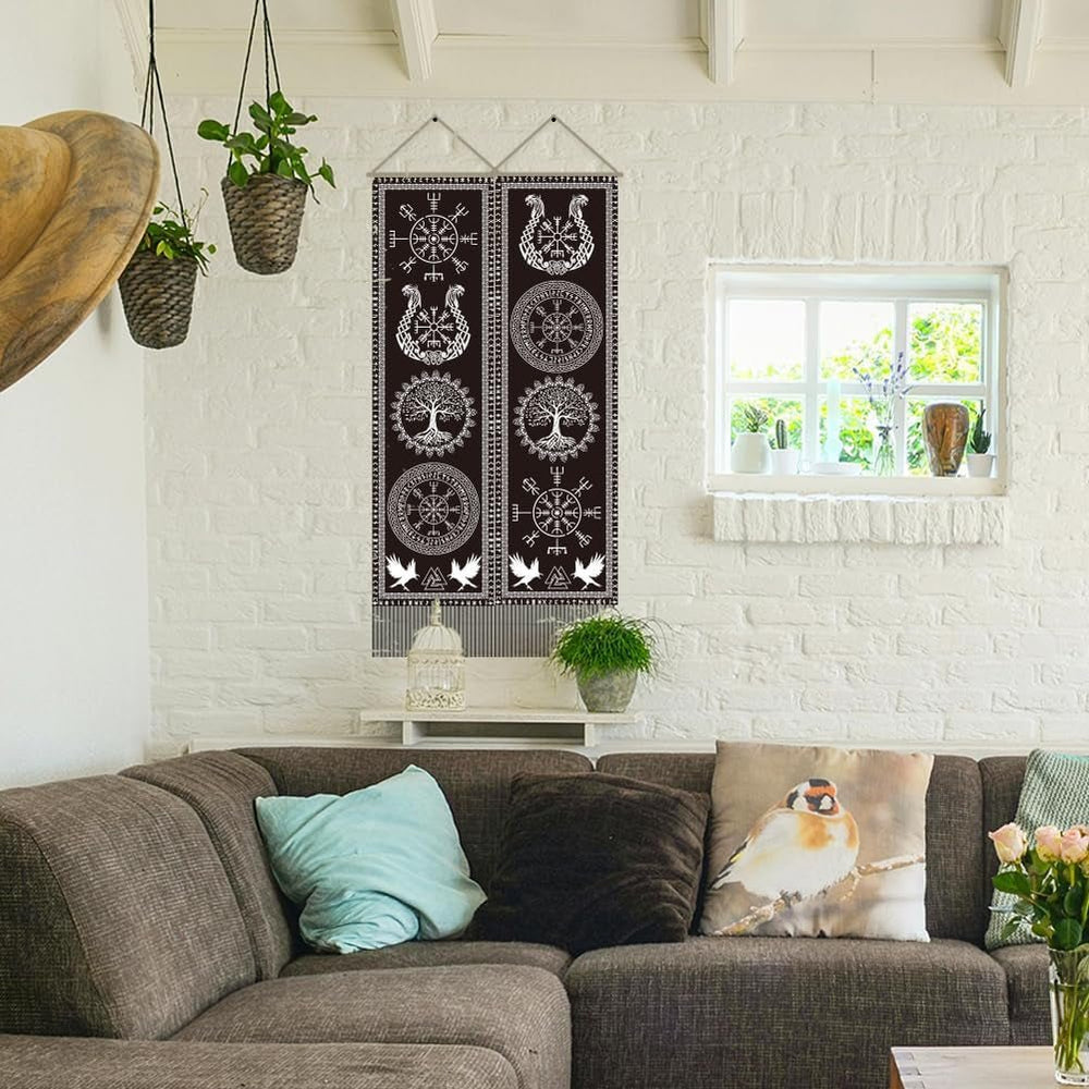 Tapisserie ahandmaker symbole viking arbre de vie runes Maison - Accessoires et Décorations Naty Shop