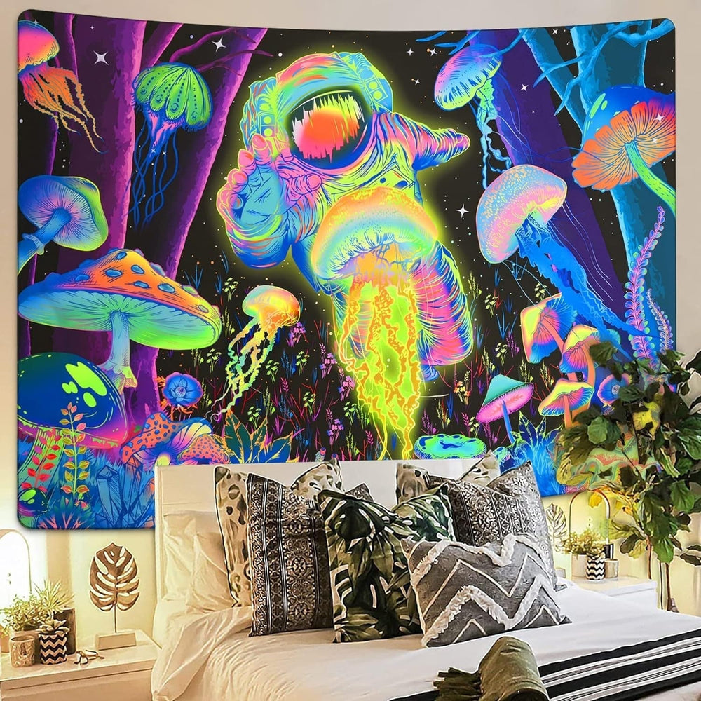 Tapisserie alishomtll lumière noire art mural abstrait Maison - Accessoires et Décorations Naty Shop