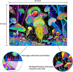 Tapisserie alishomtll lumière noire art mural abstrait Maison - Accessoires et Décorations Naty Shop