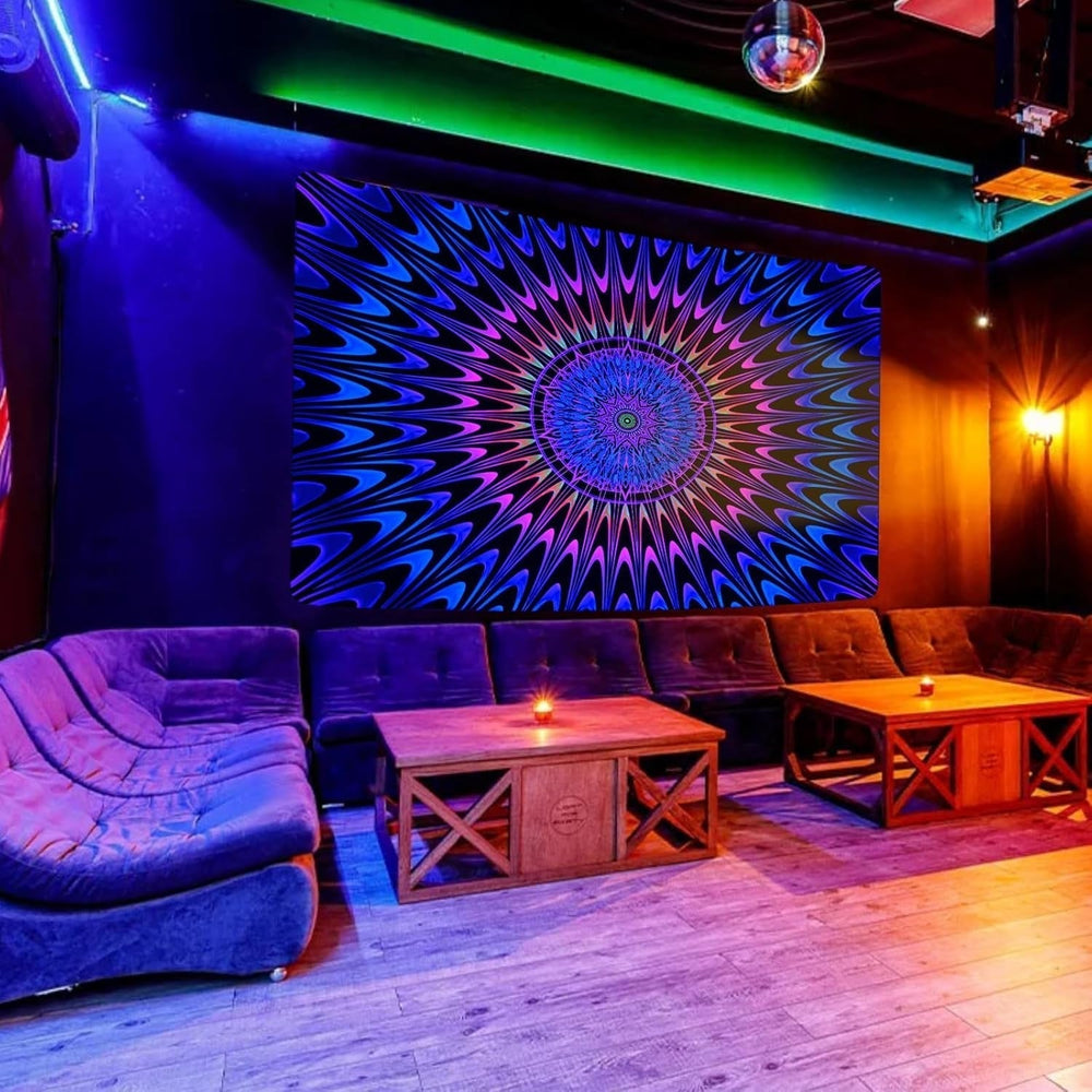 Tapisserie alishomtll mandala coloré black light art Accueil - Accessoires et Décorations Naty Shop