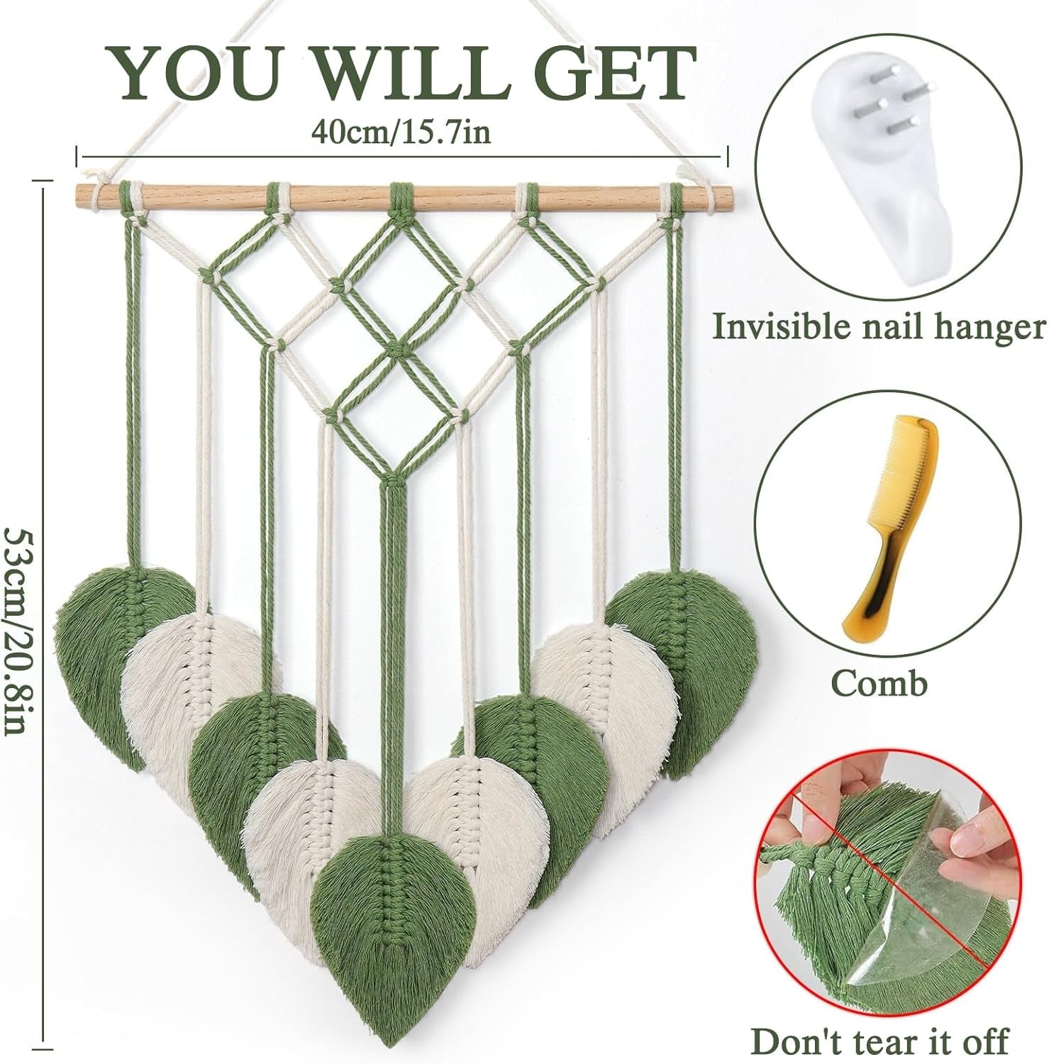 Tapisserie astnic tapisserie tissée feuilles vertes Accueil - Accessoires et Décorations Naty Shop