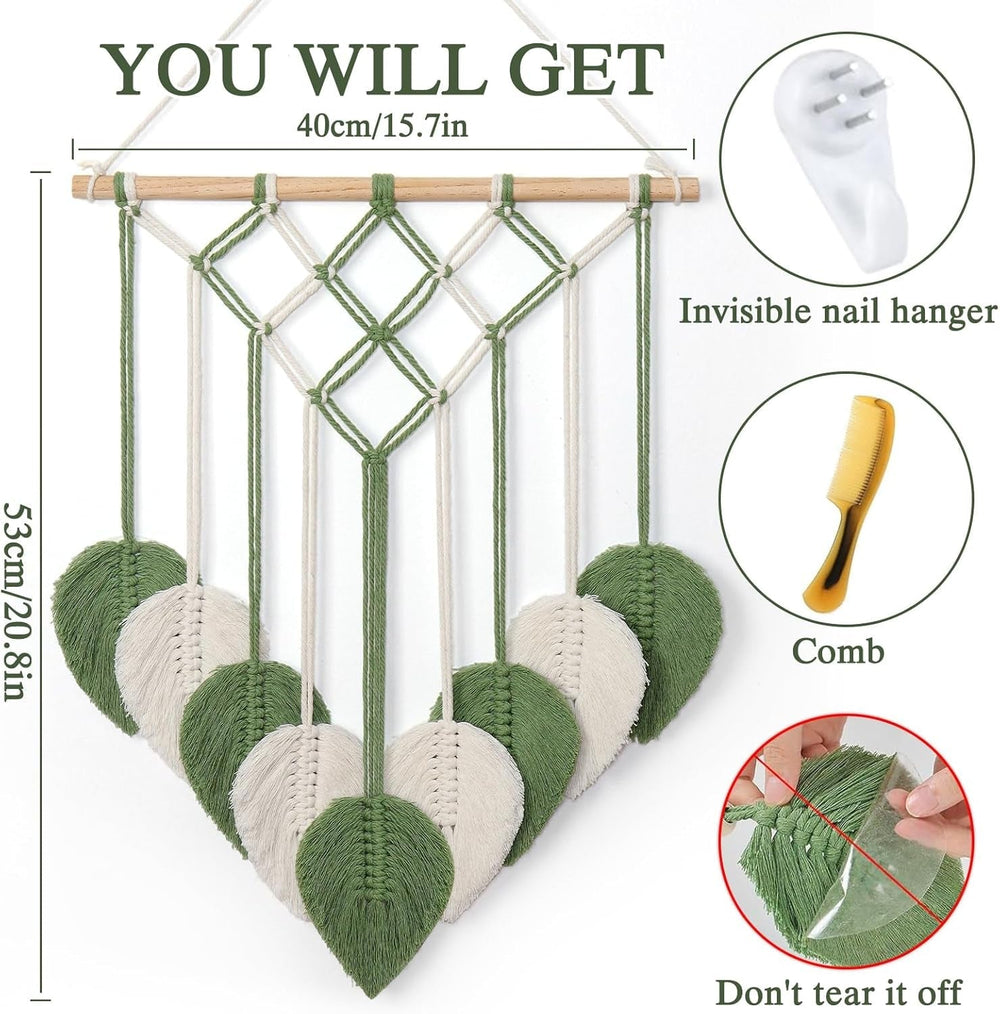 Tapisserie astnic tapisserie tissée feuilles vertes Accueil - Accessoires et Décorations Naty Shop