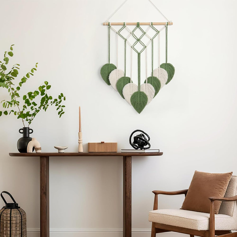 Tapisserie astnic tapisserie tissée feuilles vertes Accueil - Accessoires et Décorations Naty Shop