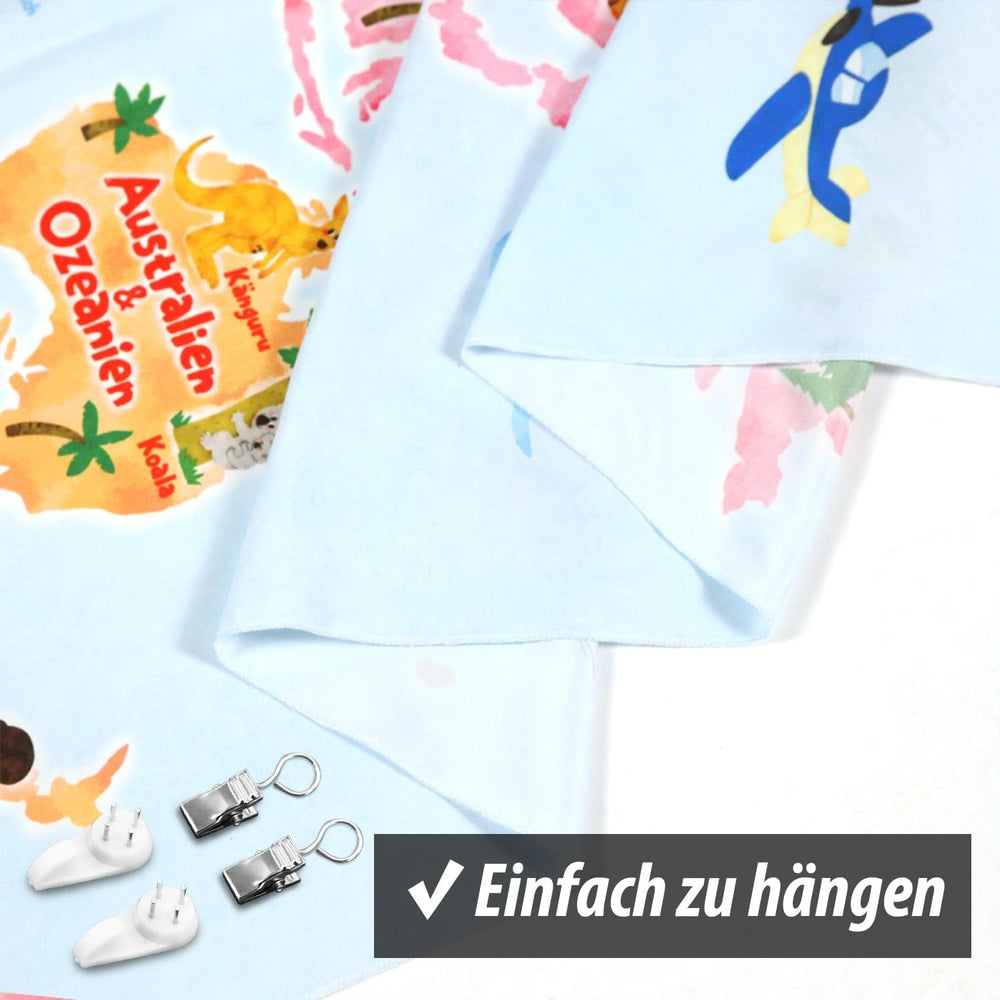 Tapisserie Bashom Carte du monde animalier allemand pour enfant Accueil - Accessoires et Décoration Naty Shop