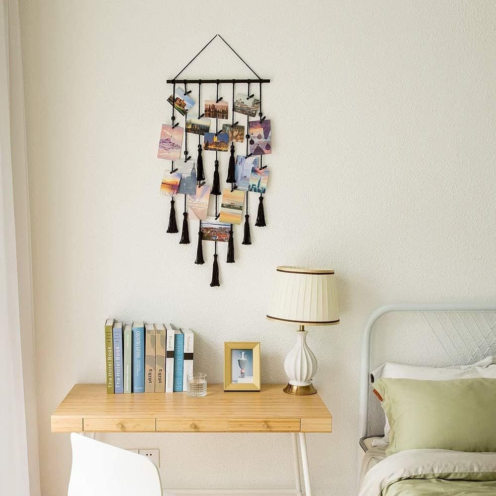 Tapisserie photo corde photo clips bois crochets Accueil - Accessoires et Décorations Naty Shop