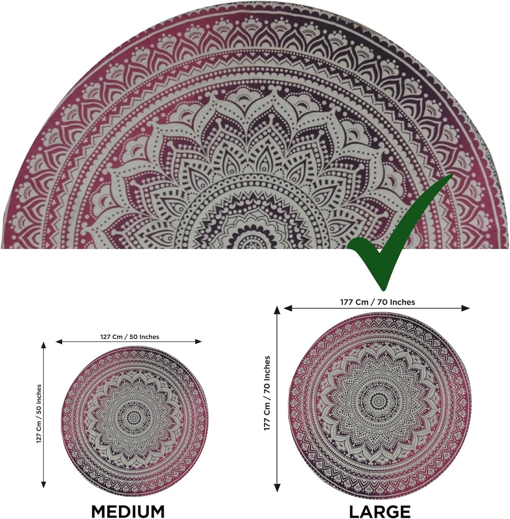 Serviette de plage tapisserie Inde ronde mandala hippie grande Maison - Accessoires et Décorations Naty Shop