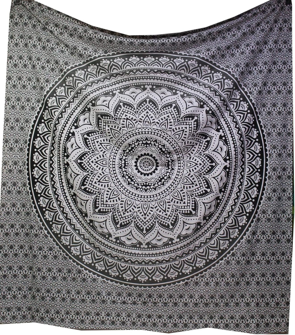 Tapiserie indian psihedelic mandala negru alb india Casa - Accesorii si Decoratiuni Naty Shop Default Title