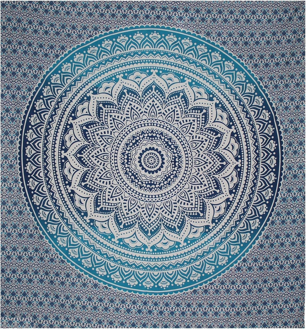 Tapisserie indienne mandala bleu décoration de chambre esthétique Maison - Accessoires et Décorations Naty Shop