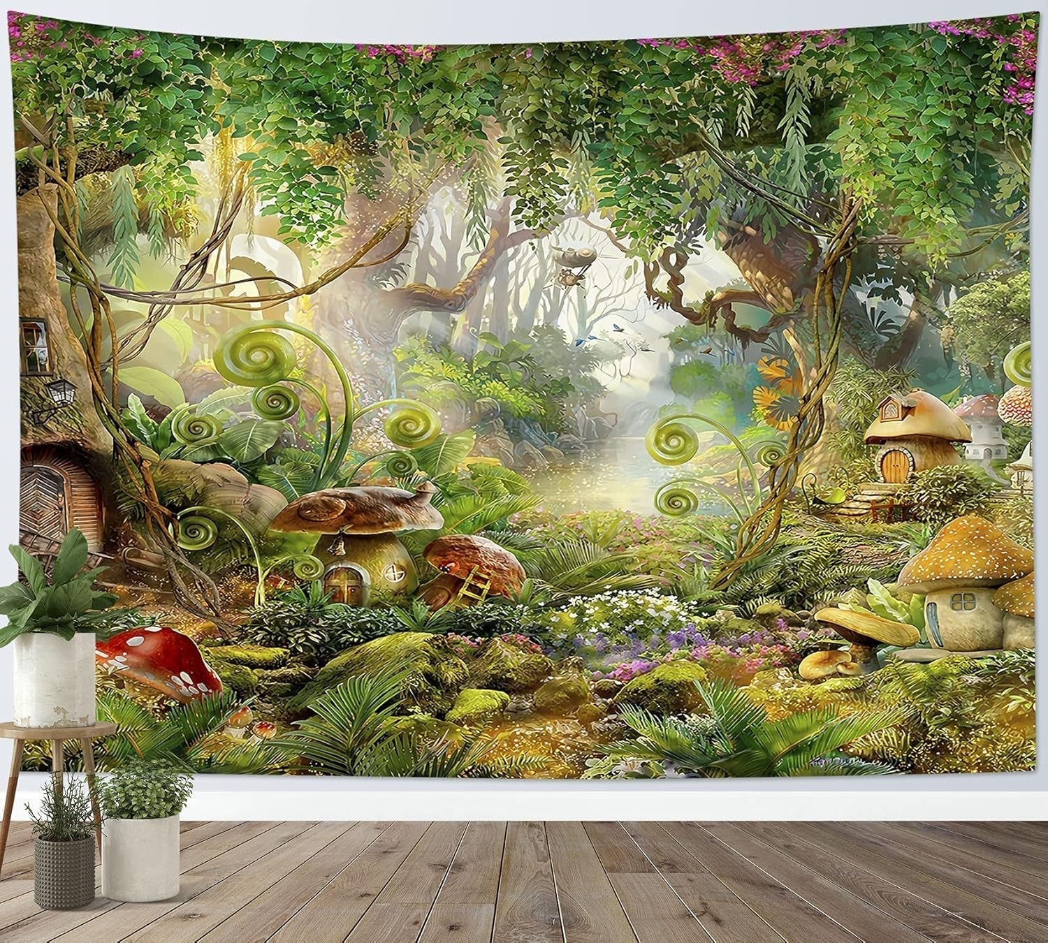 Tapisserie japonaise toile fleurs de cerisier rouge soleil mur Maison - Accessoires et Décorations Naty Shop Multi 27 235L X 180B Cm