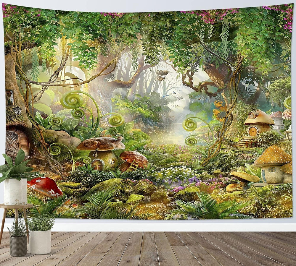 Tapisserie japonaise toile fleurs de cerisier rouge soleil mur Maison - Accessoires et Décorations Naty Shop Multi 27 235L X 180B Cm