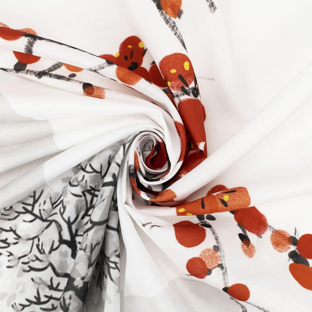 Tapisserie japonaise toile fleurs de cerisier rouge soleil mur Maison - Accessoires et Décorations Naty Shop