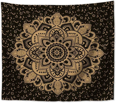 Tapisserie mandala indien Majami toile polyester noir doré Accueil - Accessoires et Décorations Naty Shop Default Title