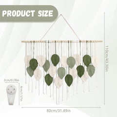 Grande tapisserie d'art tissée à la main en forme de feuille de pompon Accueil - Accessoires et Décorations Naty Shop