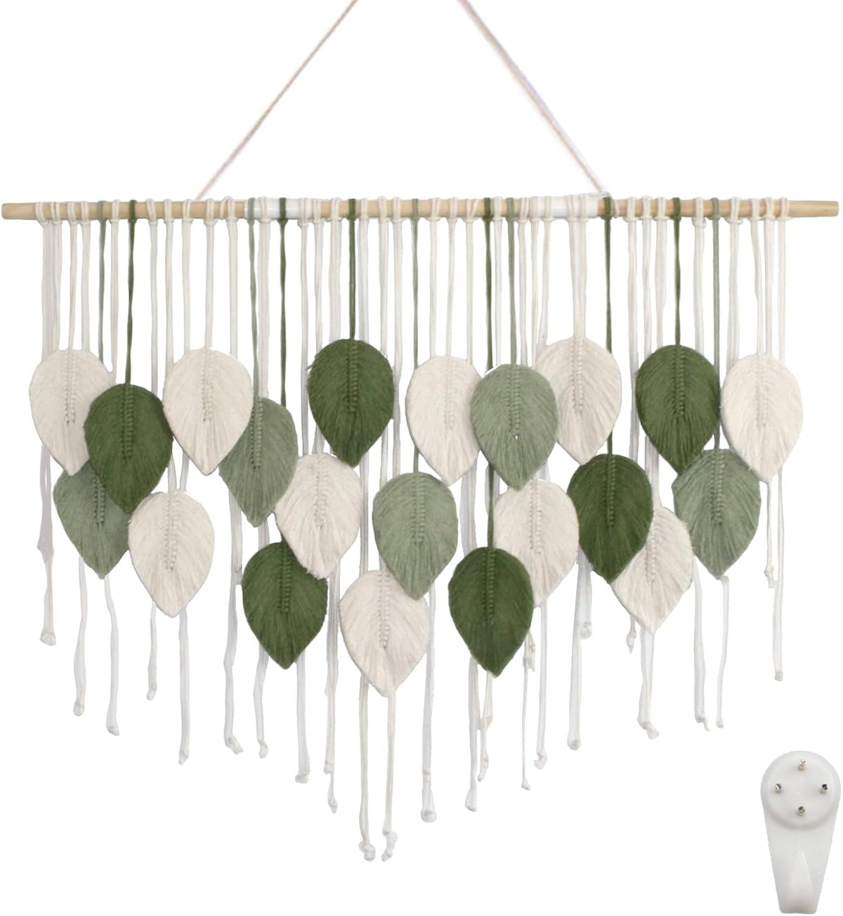 Grande tapisserie d'art tissée à la main à pompon feuille Accueil - Accessoires et Décorations Naty Shop Default Title