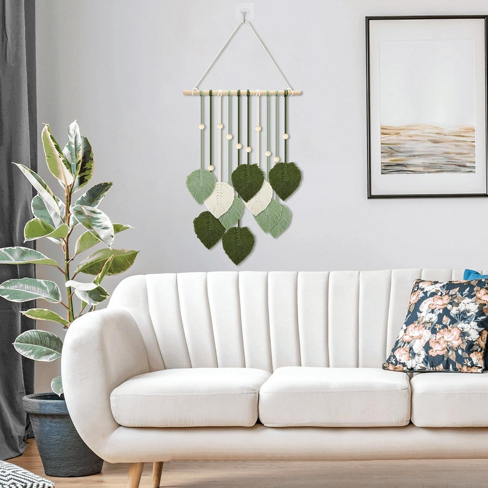 Tapiserie margele lemn frunze verzi carlig Casa - Accesorii si Decoratiuni Naty Shop