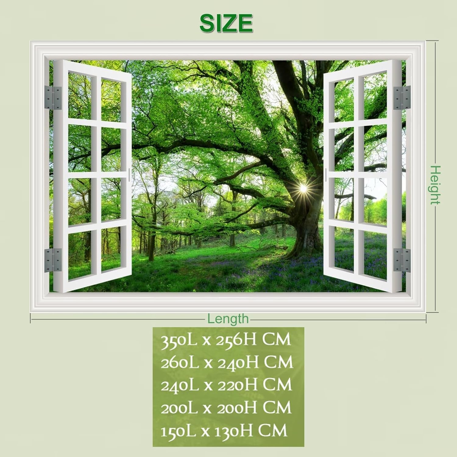 Tapisserie paysage jungle xxl forêt toile fenêtre Maison - Accessoires et Décorations Naty Shop