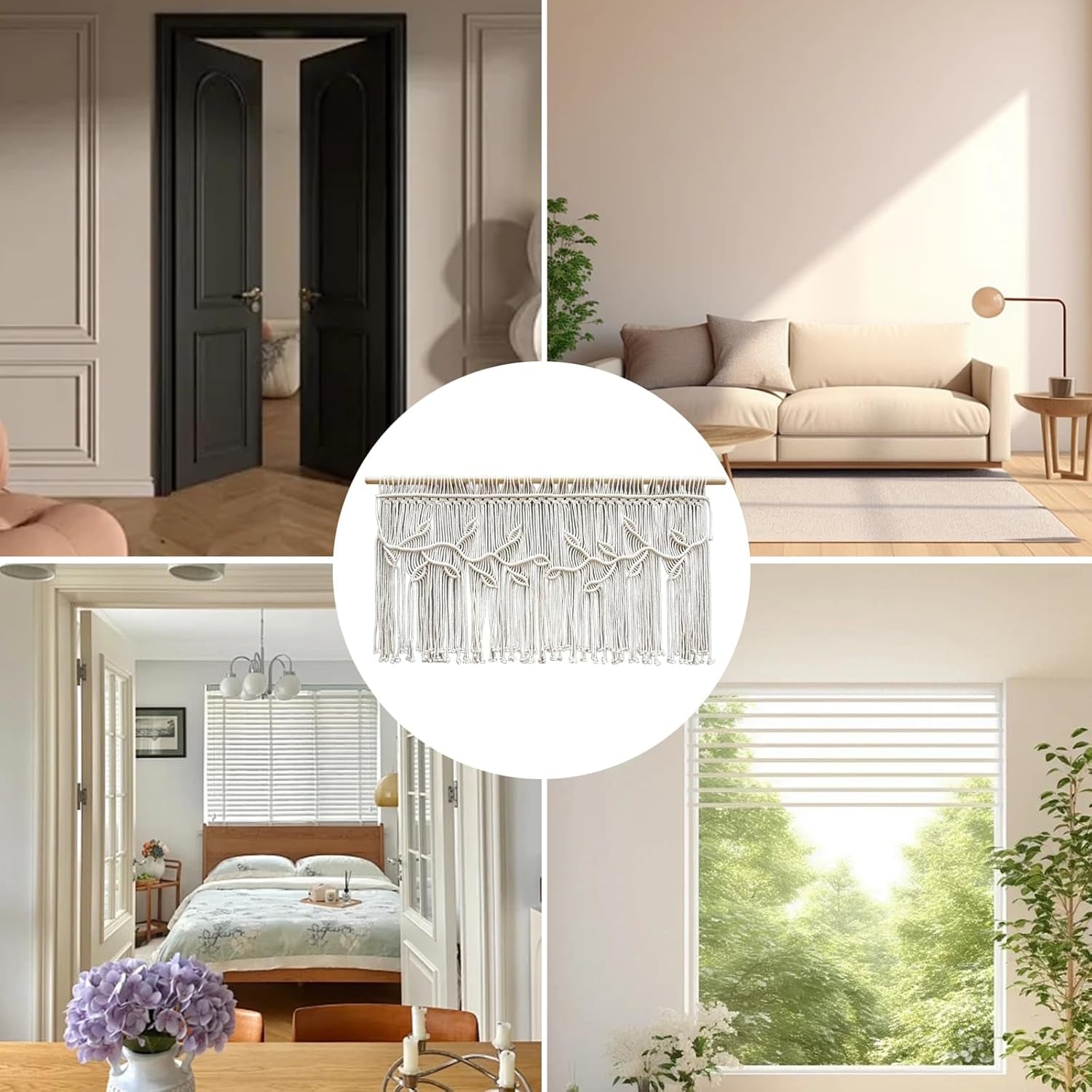 Rideau de porte tapisserie tissé ivoire Accueil - Accessoires et Décorations Naty Shop