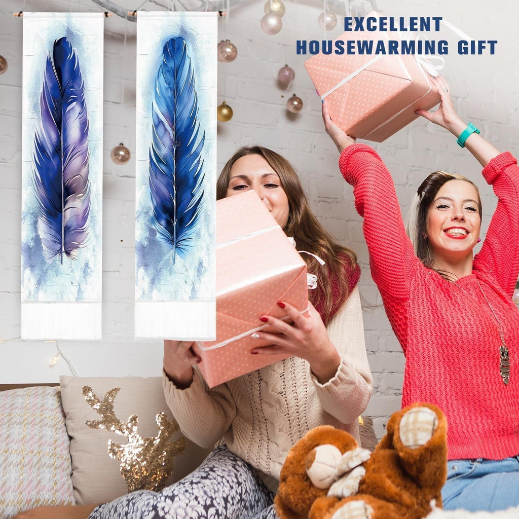 Tapiserie pligreat pack blue feather rug vertical wall Casa - Accesorii si Decoratiuni Naty Shop