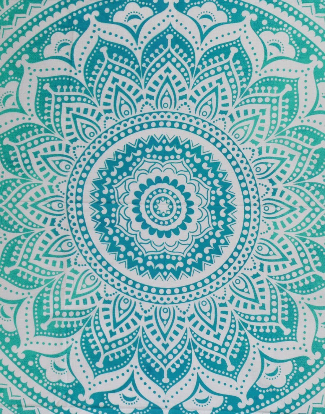 Tapisserie rajrang mandala coton grand vert Accueil - Accessoires et Décoration Naty Shop
