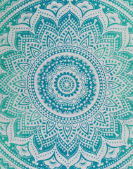 Tapisserie rajrang mandala coton grand vert Accueil - Accessoires et Décoration Naty Shop