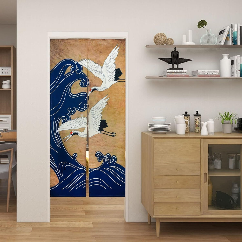 Tapisserie de style japonais rideau long noren en lin épais Maison - Accessoires et Décorations Naty Shop