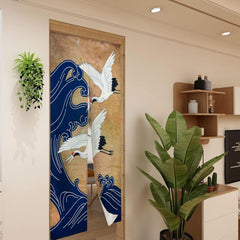 Tapisserie de style japonais rideau long noren en lin épais Maison - Accessoires et Décorations Naty Shop