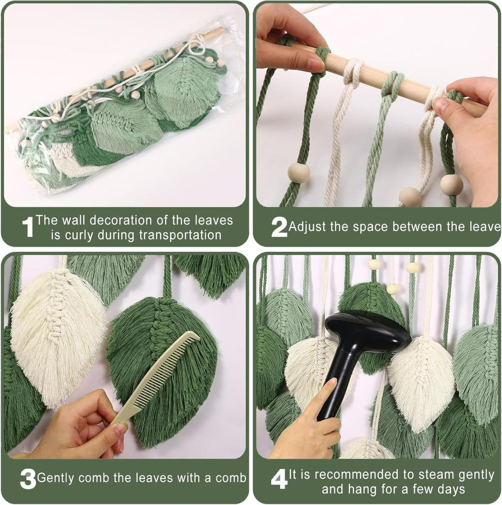 Tapiserie suspensie decoratie frunze tesute Casa - Accesorii si Decoratiuni Naty Shop