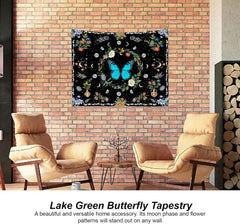 Tapisserie tapisserie papillons verts tissu brossé Accueil - Accessoires et Décorations Naty Shop