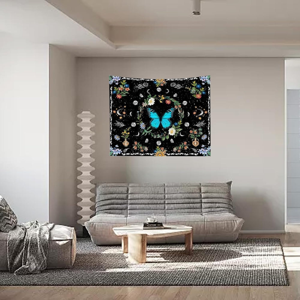 Tapisserie tapisserie papillons verts tissu brossé Accueil - Accessoires et Décorations Naty Shop