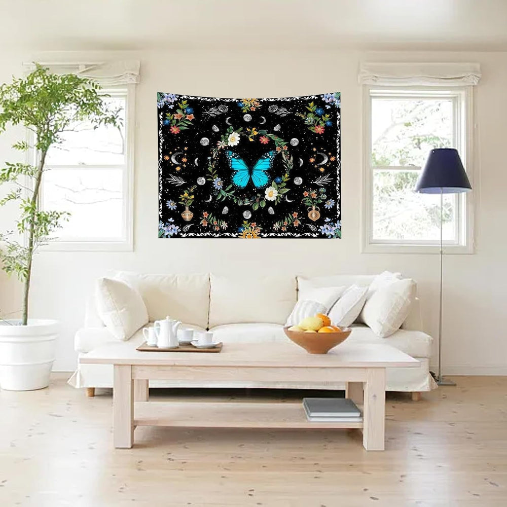 Tapisserie tapisserie papillons verts tissu brossé Accueil - Accessoires et Décorations Naty Shop