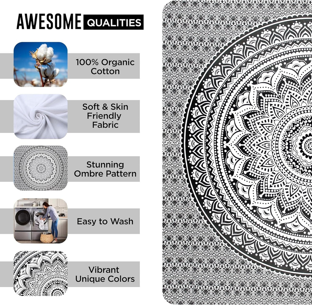 Tapiserie tapiterie mandala grey black wall cloth Casa - Accesorii si Decoratiuni Naty Shop