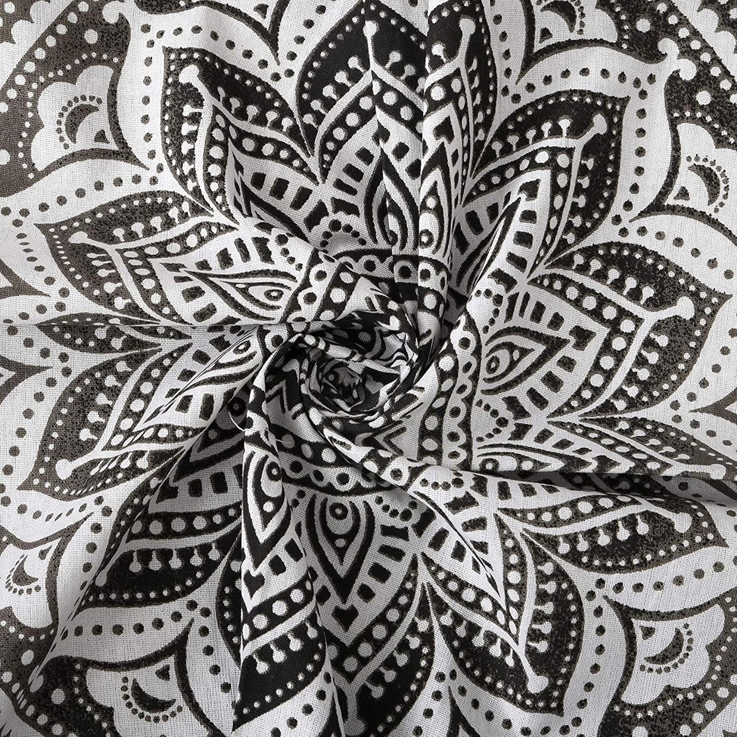 Tapisserie tapisserie mandala gris noir tissu mural Maison - Accessoires et Décorations Naty Shop