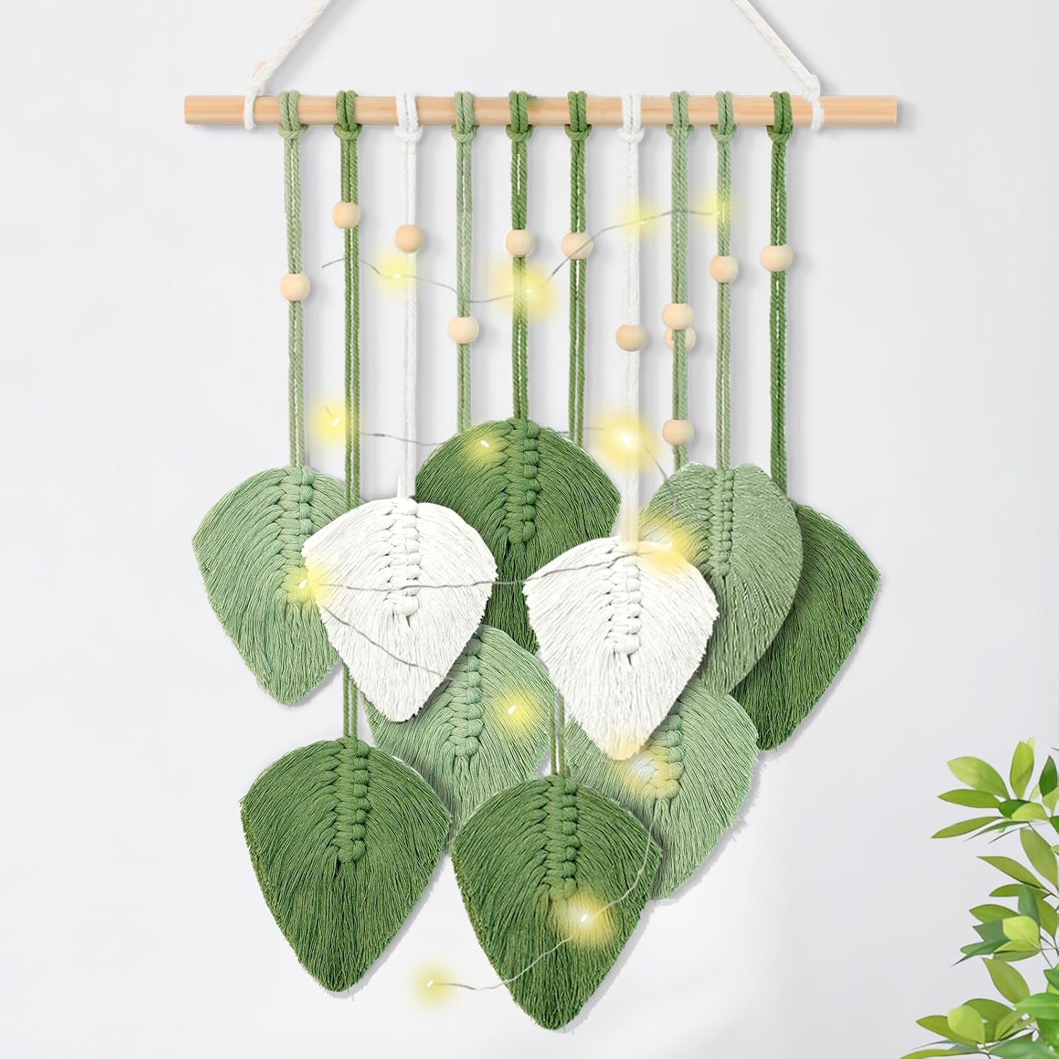 Tapiserie tesut manual tapiterie decorare peretilor camera copiilor Casa - Accesorii si Decoratiuni Naty Shop Nouă foi de verdeață