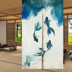 Tapisserie traditionnelle style chinois peinture à l'encre épaisse noren Accueil - Accessoires et Décorations Naty Shop