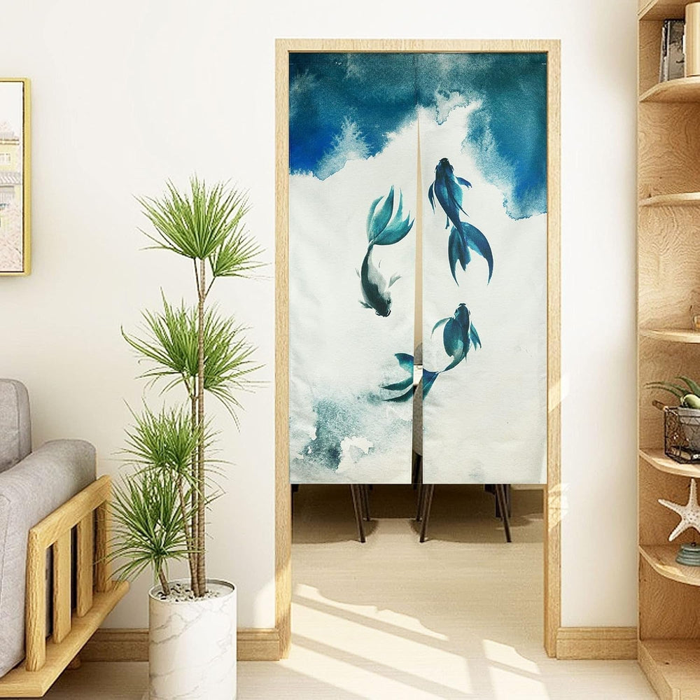 Tapisserie traditionnelle style chinois peinture à l'encre épaisse noren Accueil - Accessoires et Décorations Naty Shop