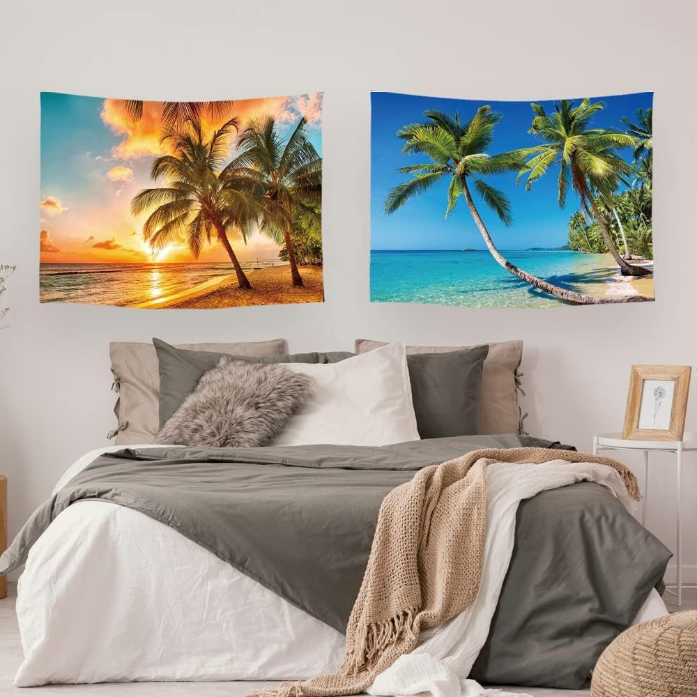 Tapisserie ulticool maison plage mer palmier île Maison - Accessoires et Décorations Naty Shop