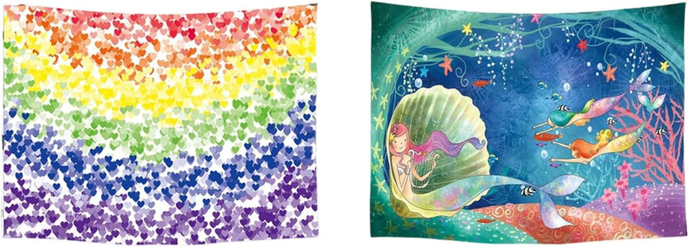 Tapisserie ulticool maison plage mer palmier île Maison - Accessoires et Décoration Naty Shop Sirène arc-en-ciel