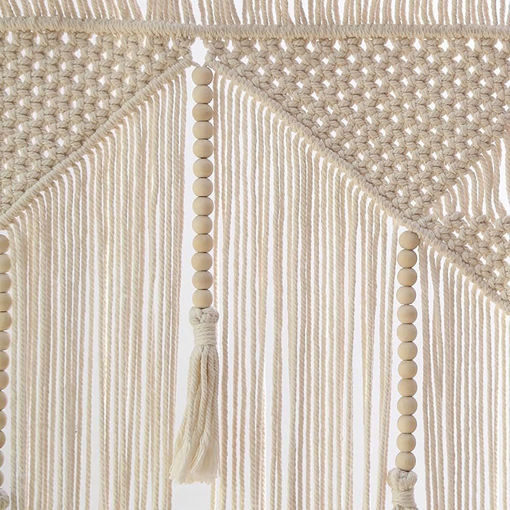 Tapisserie de porte tissée beige pompon chambre balcon Maison - Accessoires et Décoration Naty Shop