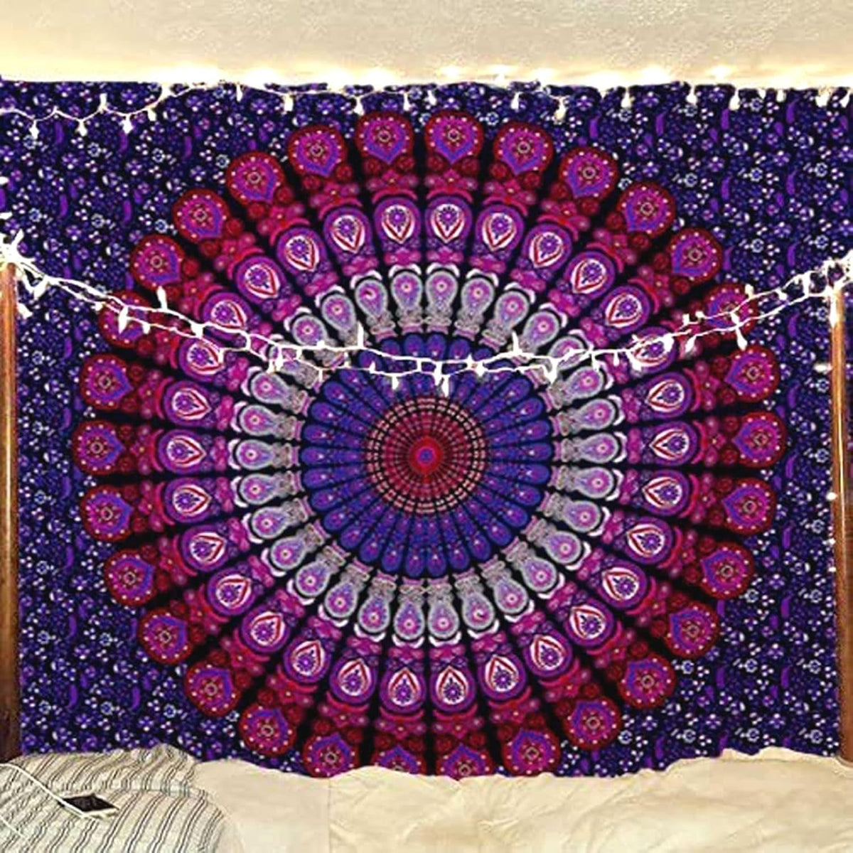 Tapiserie violet hippie beach blanket mandala indian cotton Casa - Accesorii si Decoratiuni Naty Shop Default Title