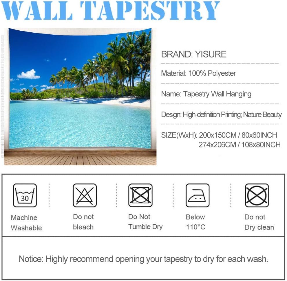 Tapisserie Yisure plage paysage tropical Maison - Accessoires et Décorations Naty Shop