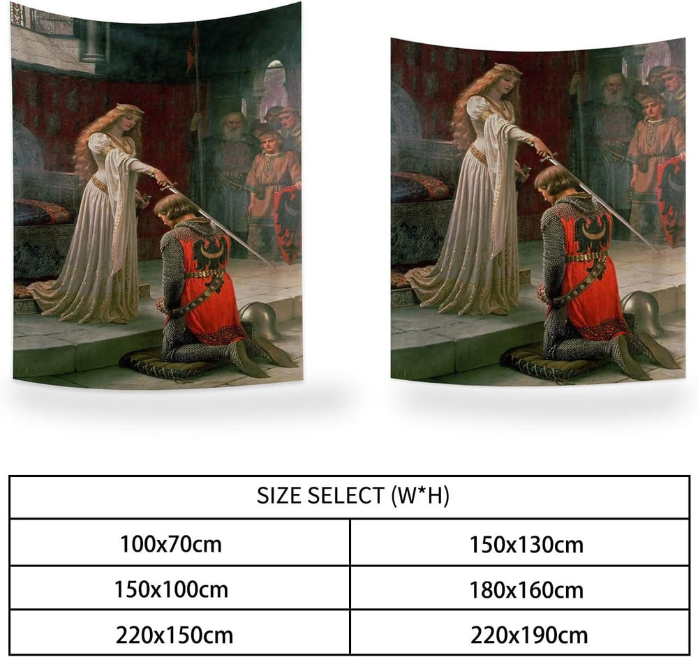 Tapisserie yongfoto chevalier peinture à l'huile médiévale Angleterre Maison - Accessoires et Décorations Naty Shop