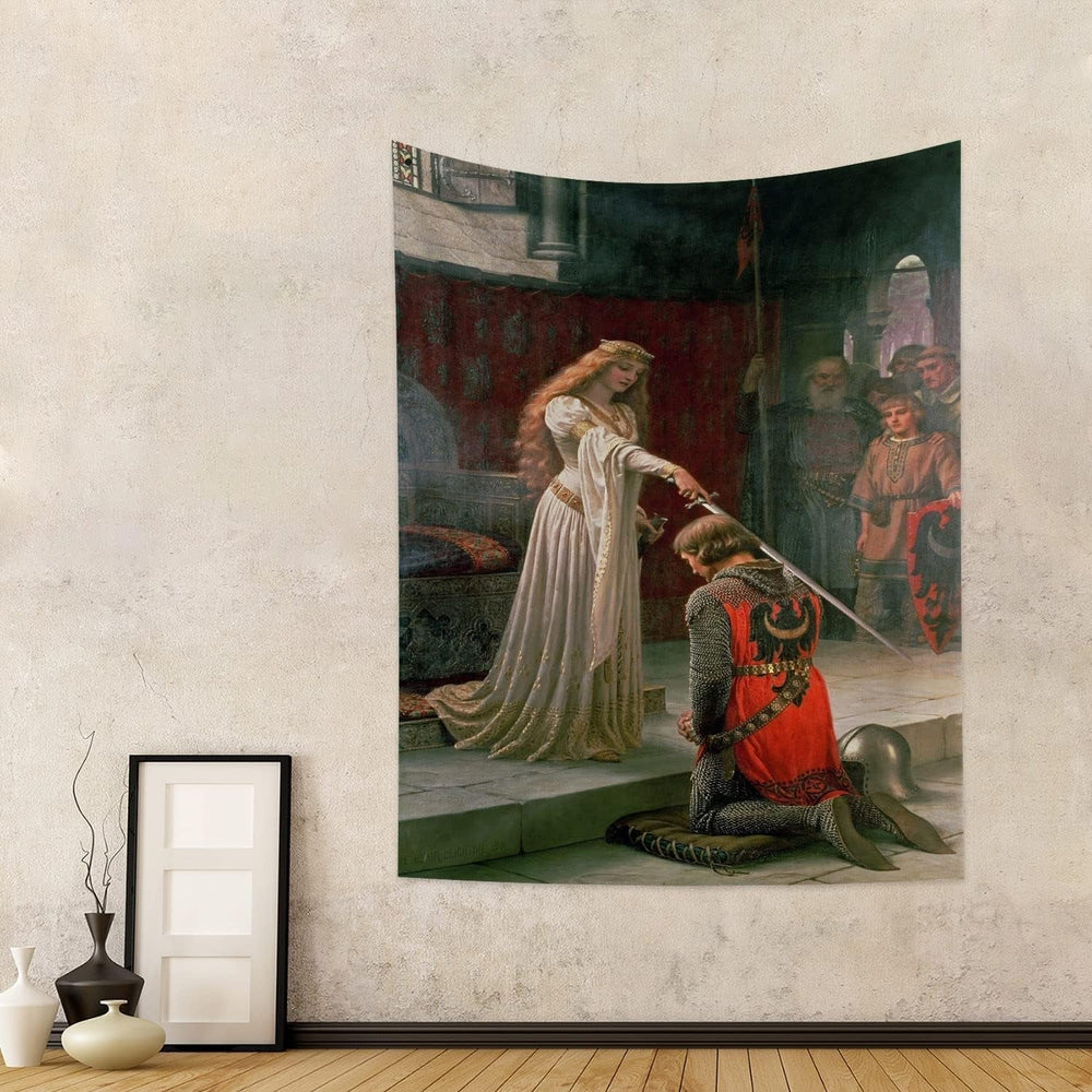 Tapisserie yongfoto chevalier peinture à l'huile médiévale Angleterre Maison - Accessoires et Décorations Naty Shop